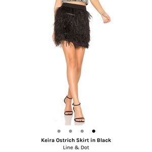 Line + Dot Ostrich Feather skirt black Small